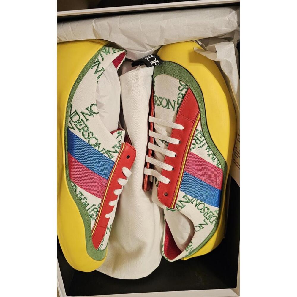 JW Anderson Shoes Mens 10 Multicolor Canvas Logo Colorblock Lace Up Sneakers